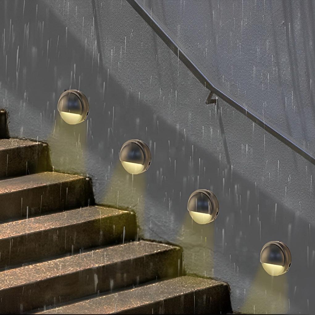 Half Moon Waterproof LED Step Lights for Outdoor Decks and Low Voltage Landscape Paths