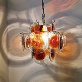 hand-blown-glass-murano-style-orange-brown-disc-pendant-chandelier-light
