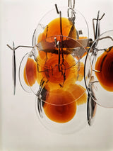 hand-blown-glass-murano-style-orange-brown-disc-pendant-chandelier-light