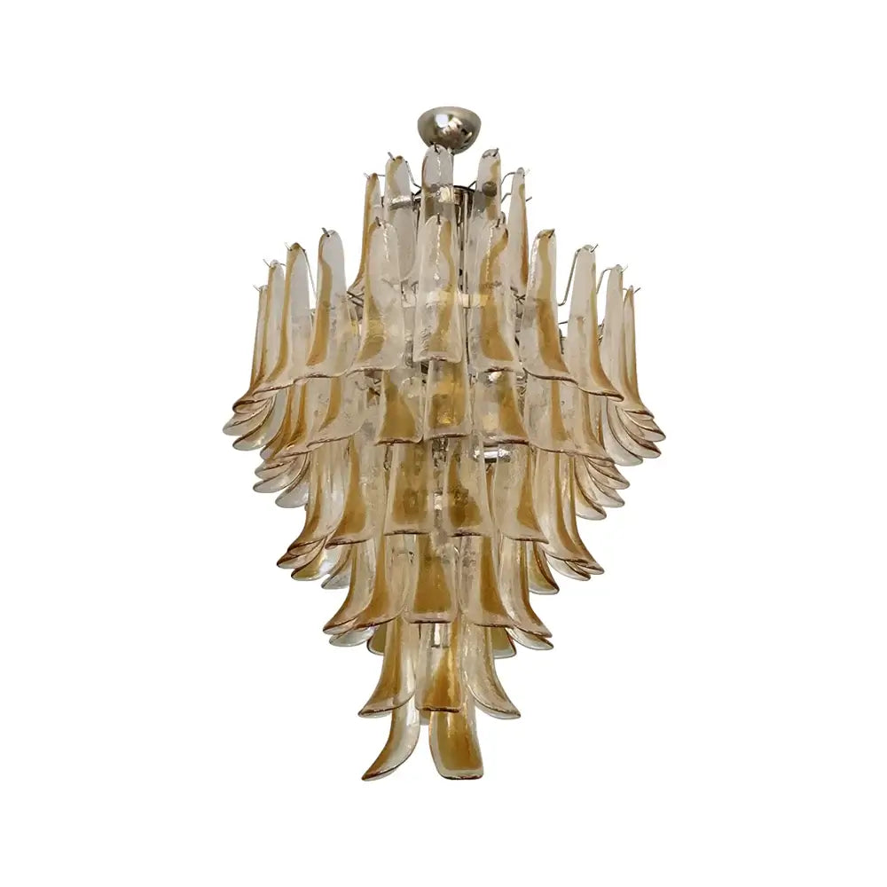 hand-blown-murano-amber-glass-petals-chandelier-for-luxury-living-spaces