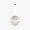 Hand Painted Fiberglass Sphere Pendant Light Modern Gold Artistic Hanging Lamp