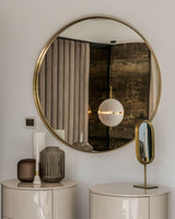 Hand Painted Fiberglass Sphere Pendant Light Modern Gold Artistic Hanging Lamp