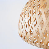 Hand Woven Bamboo Lantern LED Chandelier with 3 Step Dimming Rustic Rattan Hanging Pendant Light