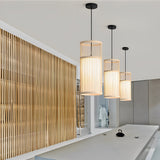 Hand Woven Bamboo LED Pendant Light Retro Modern Minimalist Ceiling Hanging Lamp for Dining Room
