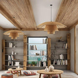 Hand Woven Rattan Hat Shape Pendant Light Boho Wicker Hanging Ceiling Lamp