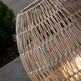 Hand Woven Rattan Oval Cage Outdoor Floor Lamp IP65 Waterproof Garden Patio Light