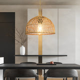 Hand Woven Rattan Pendant Light Natural Bamboo Chandelier for Dining Room and Bedroom