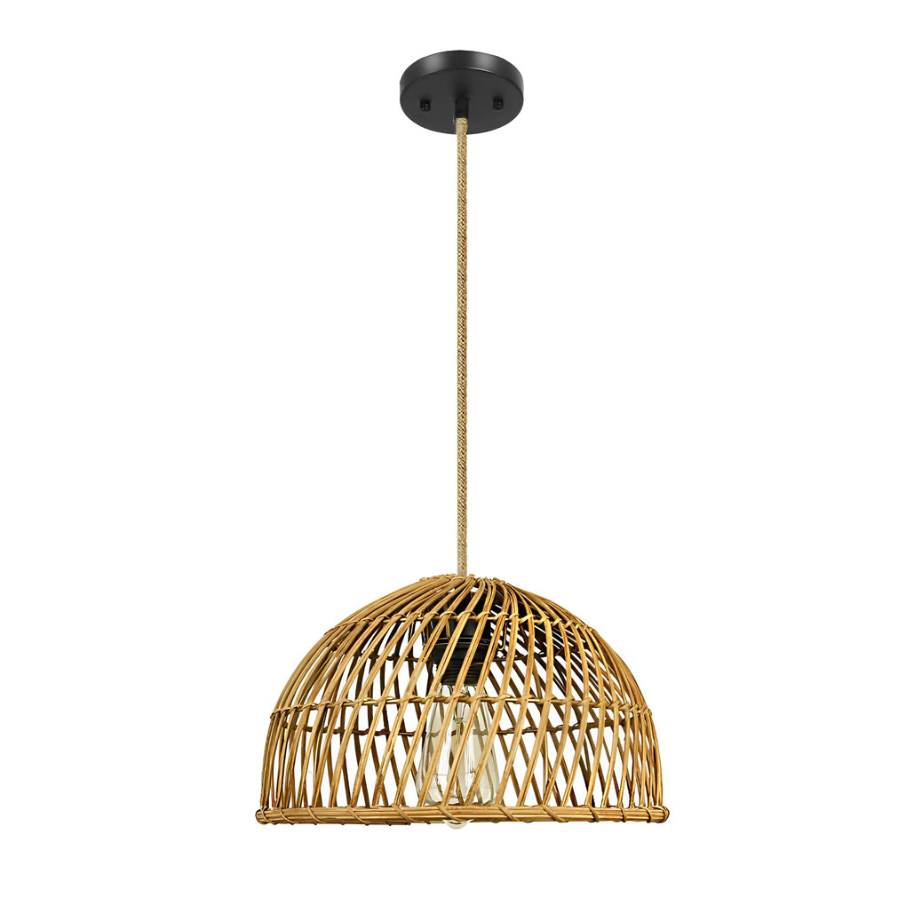 Hand Woven Rattan Pendant Light Natural Bamboo Chandelier for Dining Room and Bedroom