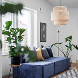 Handcrafted Bamboo Braided Pendant Light Natural Woven Hanging Lamp for Indoor Lighting