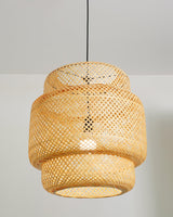 Handcrafted Bamboo Braided Pendant Light Natural Woven Hanging Lamp for Indoor Lighting