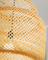 Handcrafted Bamboo Braided Pendant Light Natural Woven Hanging Lamp for Indoor Lighting