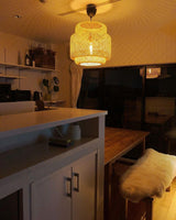Handcrafted Bamboo Braided Pendant Light Natural Woven Hanging Lamp for Indoor Lighting