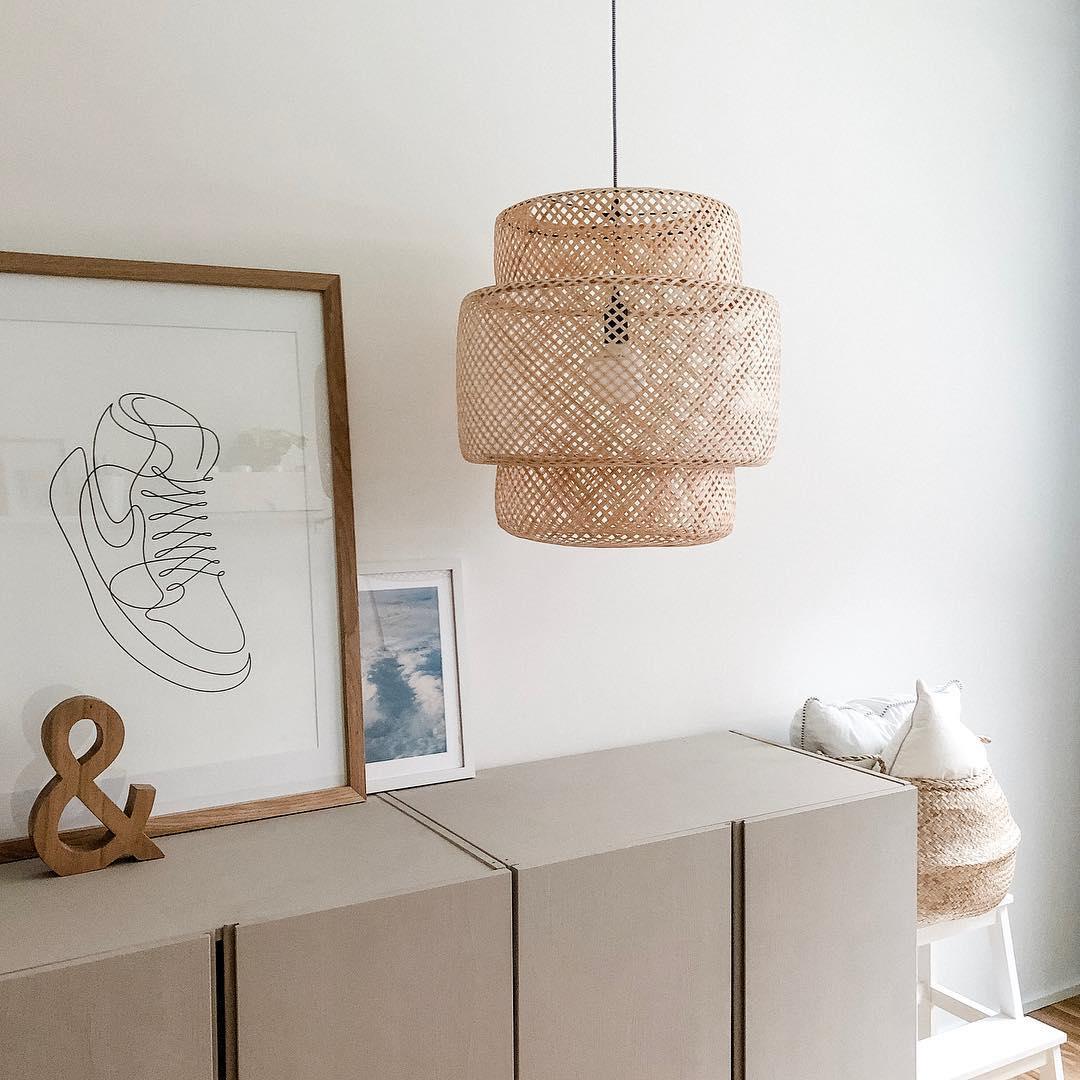 Handcrafted Bamboo Braided Pendant Light Natural Woven Hanging Lamp for Indoor Lighting