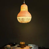 Handcrafted Bamboo Peach Inspired Pendant Light Burlywood Decorative Hanging Ceiling Fixture