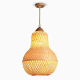 Handcrafted Bamboo Peach Inspired Pendant Light Burlywood Decorative Hanging Ceiling Fixture