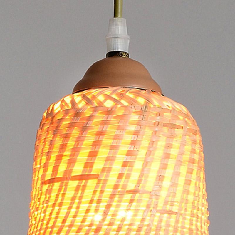 Handcrafted Bamboo Peach Inspired Pendant Light Burlywood Decorative Hanging Ceiling Fixture