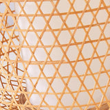 Handcrafted Bamboo Woven Table Lamp with Portable Handle and Integrated USB Charging Port