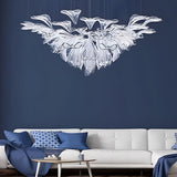 Handcrafted Flower Art Glass Chandelier Modern LED Pendant Light with 3 Color Dimming Settings
