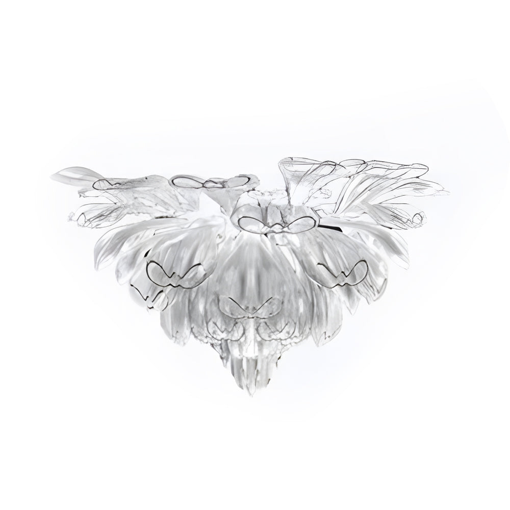 Handcrafted Flower Art Glass Chandelier Modern LED Pendant Light with 3 Color Dimming Settings