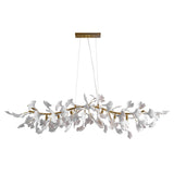 Handcrafted Ginkgo Petal Ceramic Chandelier Elegant Porcelain Leaf Lighting Fixture