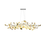 Handcrafted Ginkgo Petal Ceramic Chandelier Elegant Porcelain Leaf Lighting Fixture