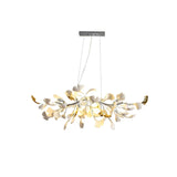 Handcrafted Ginkgo Petal Ceramic Chandelier Elegant Porcelain Leaf Lighting Fixture