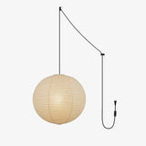 Handcrafted Japanese Mulberry Paper Pendant Swag Light Minimalist Rice Paper Lantern
