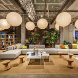 Handcrafted Japanese Mulberry Paper Pendant Swag Light Minimalist Rice Paper Lantern