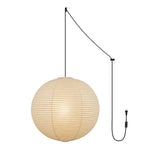 Handcrafted Japanese Mulberry Paper Pendant Swag Light Minimalist Rice Paper Lantern
