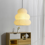 Handcrafted Japanese Style Rice Paper 24N Pendant Light White Washi Paper Ceiling Lamp