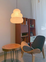 Handcrafted Japanese Style Rice Paper 24N Pendant Light White Washi Paper Ceiling Lamp