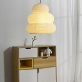 Handcrafted Japanese Style Rice Paper 24N Pendant Light White Washi Paper Ceiling Lamp
