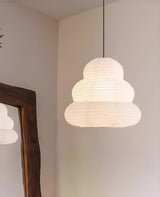 Handcrafted Japanese Style Rice Paper 24N Pendant Light White Washi Paper Ceiling Lamp