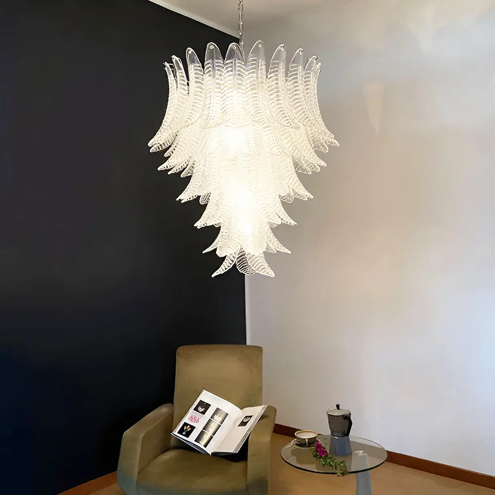 handcrafted-murano-glass-felci-chandelier-with-transparent-petals-for-luxury-living-room