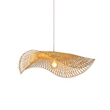 Handcrafted Natural Bamboo Frame Pendant Lamp Woven Hanging Ceiling Light Fixture