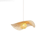 Handcrafted Natural Bamboo Frame Pendant Lamp Woven Hanging Ceiling Light Fixture