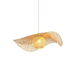 Handcrafted Natural Bamboo Frame Pendant Lamp Woven Hanging Ceiling Light Fixture