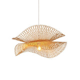 Handcrafted Natural Bamboo Frame Pendant Lamp Woven Hanging Ceiling Light Fixture
