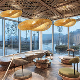 Handcrafted Natural Woven Bamboo Pendant Light Zen Inspired Hanging Ceiling Lamp