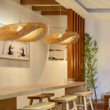 Handcrafted Natural Woven Bamboo Pendant Light Zen Inspired Hanging Ceiling Lamp