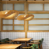 Handcrafted Natural Woven Bamboo Pendant Light Zen Inspired Hanging Ceiling Lamp