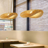 Handcrafted Natural Woven Bamboo Pendant Light Zen Inspired Hanging Ceiling Lamp