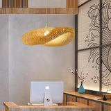 Handcrafted Natural Woven Bamboo Pendant Light Zen Inspired Hanging Ceiling Lamp