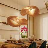 Handcrafted Natural Woven Bamboo Pendant Light Zen Inspired Hanging Ceiling Lamp