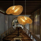 Handcrafted Natural Woven Bamboo Pendant Light Zen Inspired Hanging Ceiling Lamp