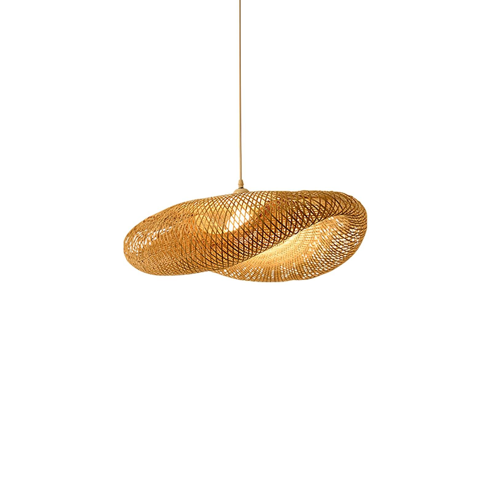Handcrafted Natural Woven Bamboo Pendant Light Zen Inspired Hanging Ceiling Lamp