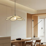 Handcrafted Petal Rattan Pendant Lamp Organic Woven Texture Ceiling Light for Minimalist Decor