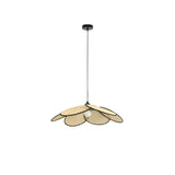 Handcrafted Petal Rattan Pendant Lamp Organic Woven Texture Ceiling Light for Minimalist Decor
