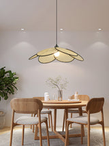 Handcrafted Petal Rattan Pendant Lamp Organic Woven Texture Ceiling Light for Minimalist Decor