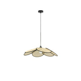 Handcrafted Petal Rattan Pendant Lamp Organic Woven Texture Ceiling Light for Minimalist Decor